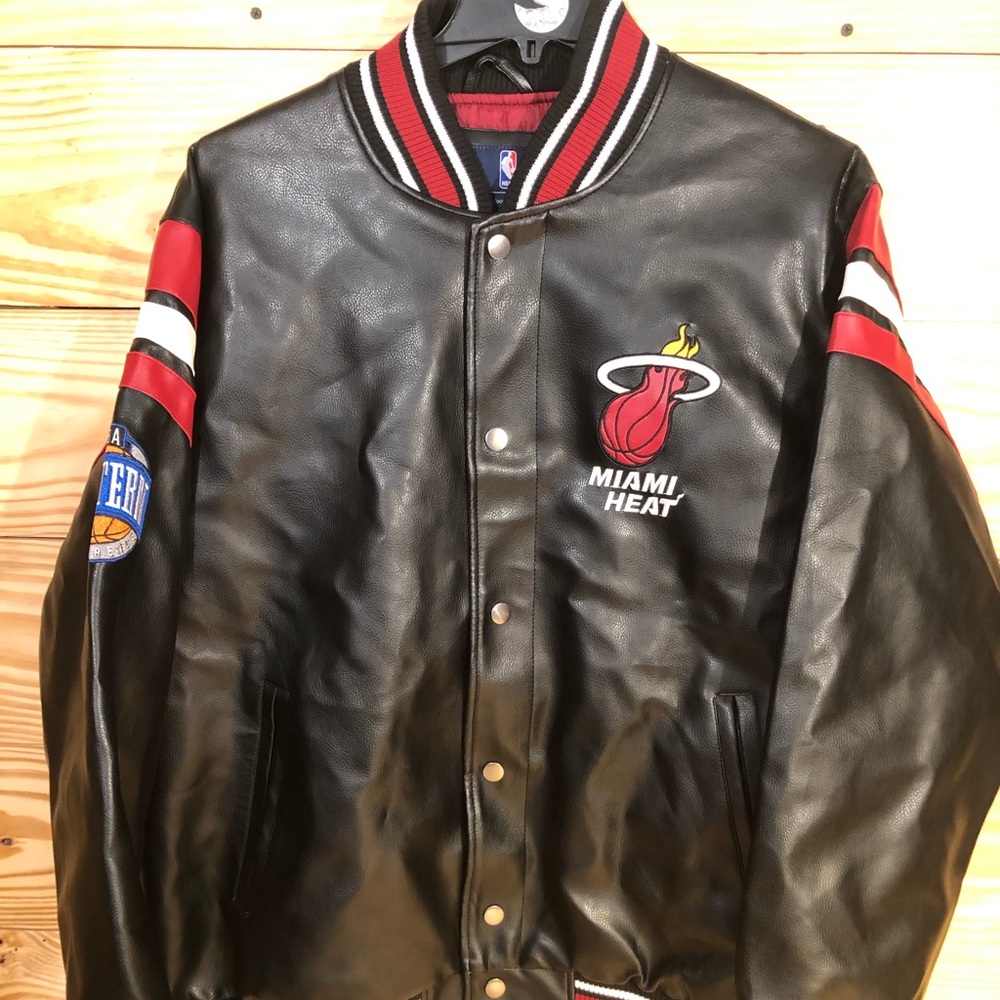 Miami Heat Leather Jacket by GII Carl Banks XXL